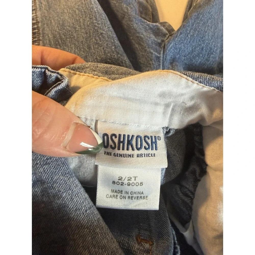 Vintage OshKosh B'Gosh 90s Denim Overalls Blue‎ Medium Wash Classic 2/2T